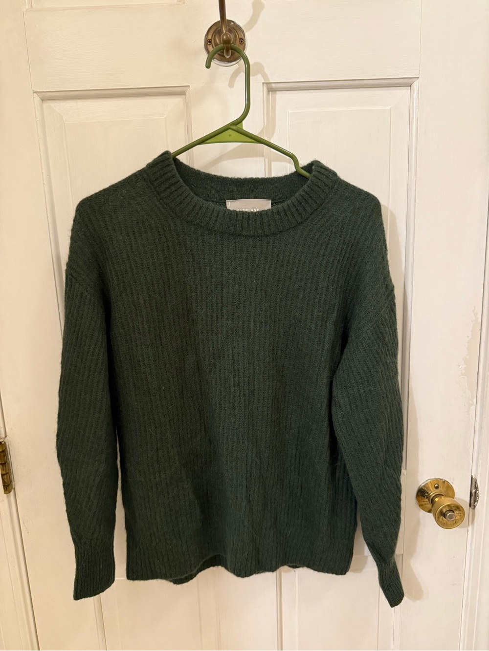 Everlane Dark Green Alpaca Blend Crewneck Sweater